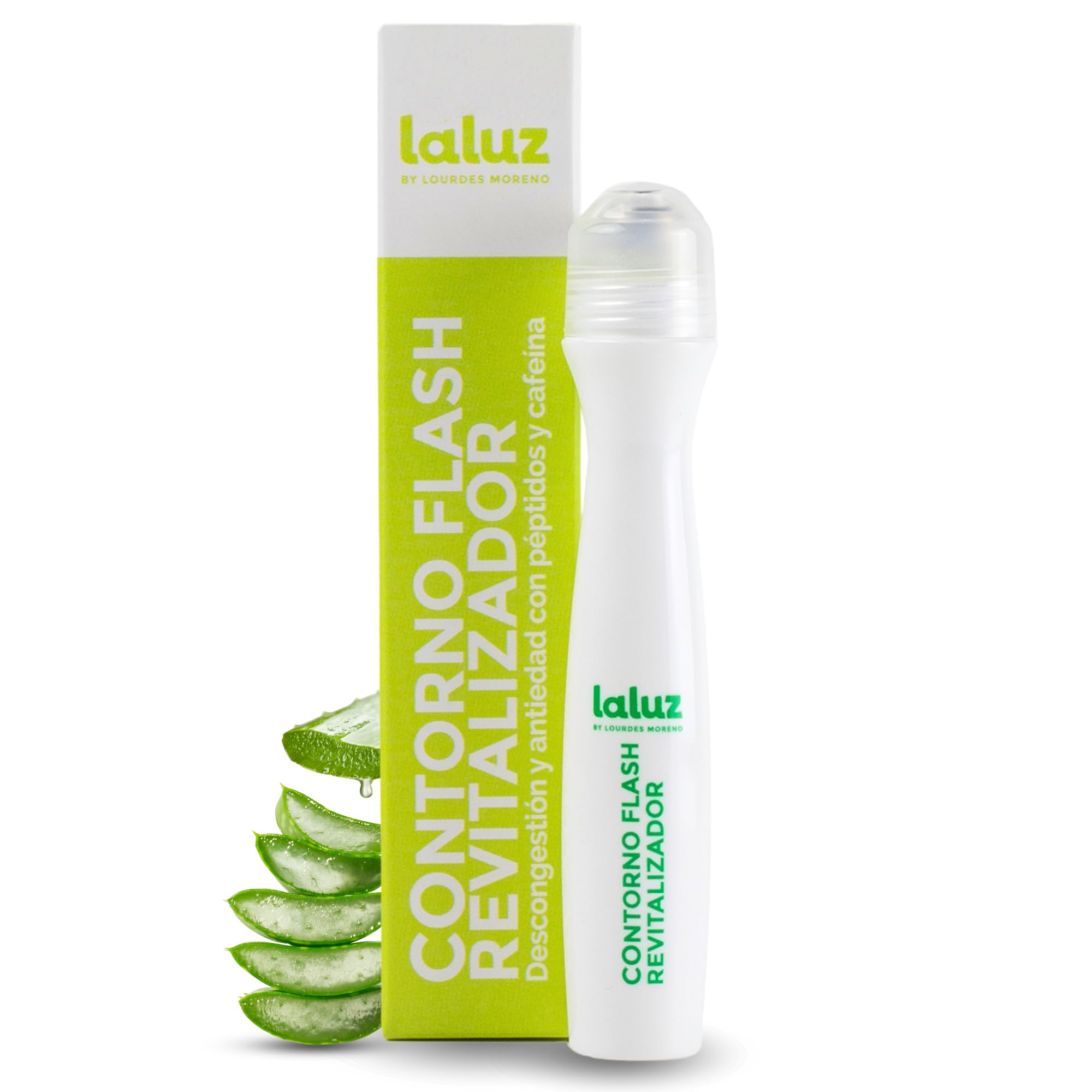 Lourdes Moreno | Contorno Flash Revitalizador con Cafeina | 12ml | Roll-on Refrescante Para Contorno Ojos | Formula Antifatiga Que Reduce La Apariencia De Bolsas Y Ojeras | Efecto Flash Inmediato