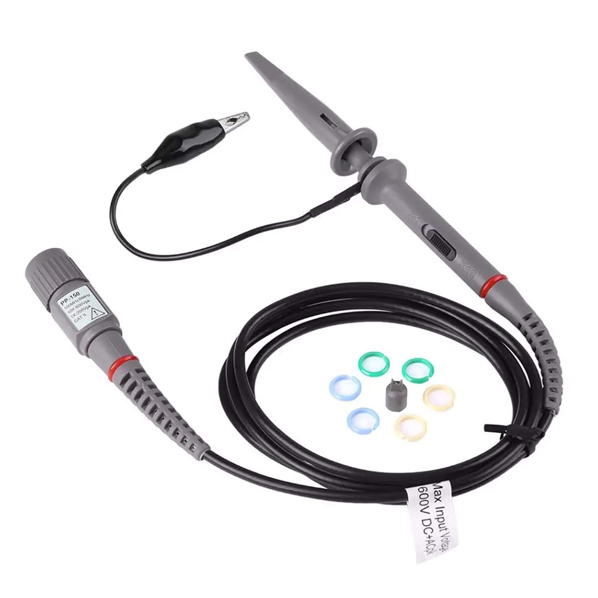 Hantek PP-150 1x 10x 100MHz Oscilloscope Clip Passive BNC Scope Clip Probe PP150
