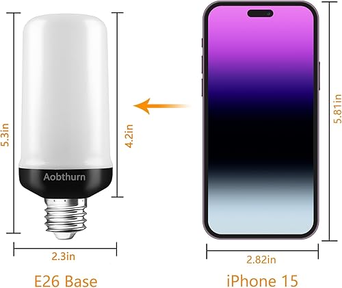 Miniatura 2 de Bombillas de llama, 4 modos de luz LED con efecto de llama, base E26 parpadeante con sensor de gravedad, bombillas parpadeantes para decoración de
