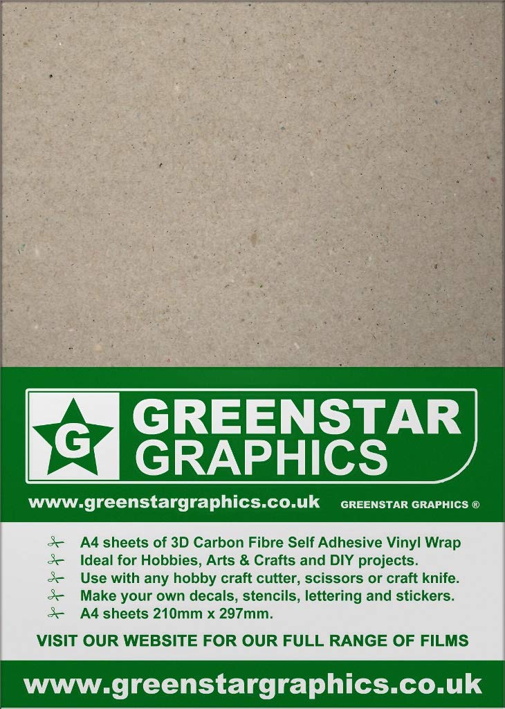 3D Carbon Fibre WRAP A4 Self Adhesive Vinyl Wrap 10 Sheet Packs