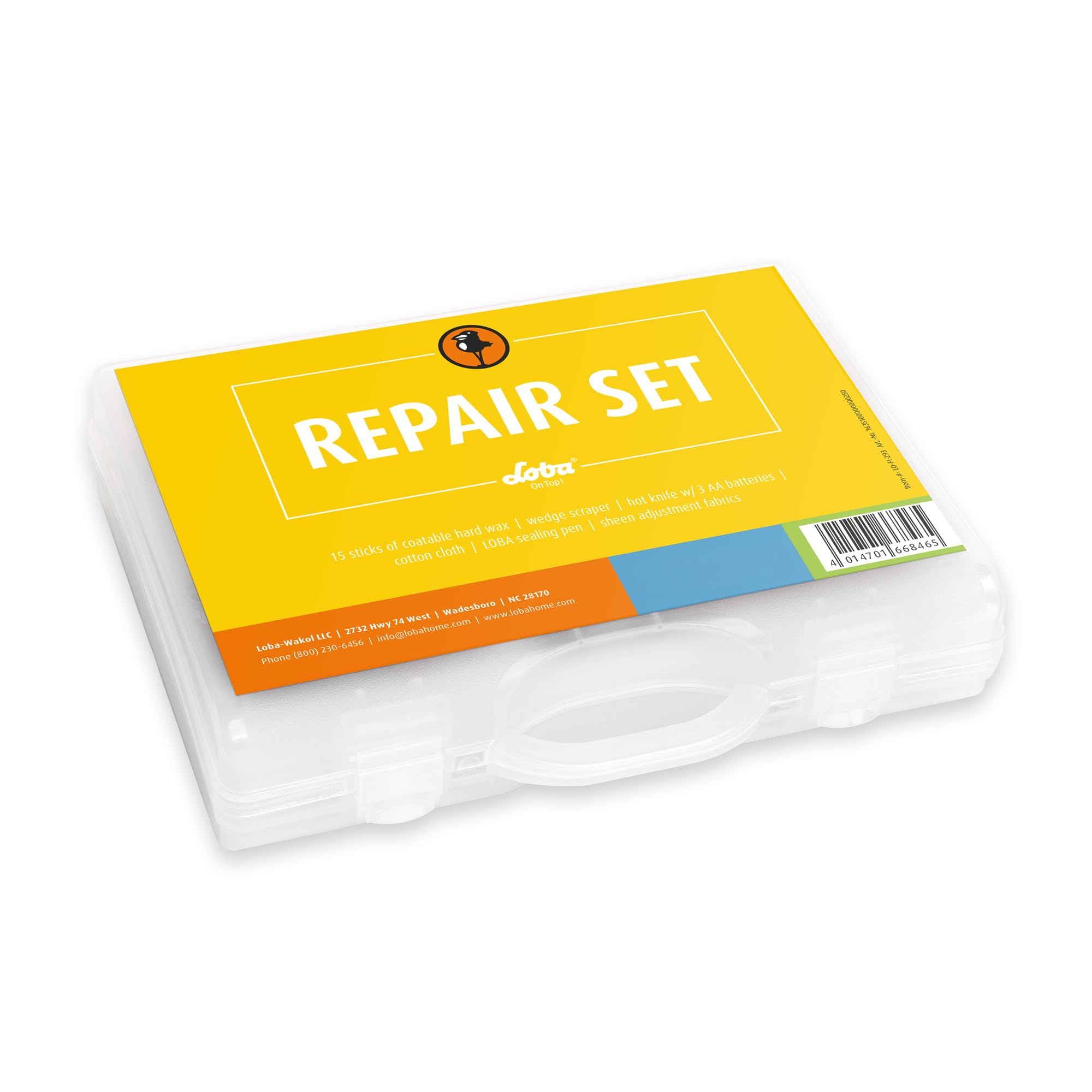 LOBA Repair Set - Floor & Furniture Scratch and Dent Repair Kit, Multi-Surface, Includes 15 Hard Wax Sticks