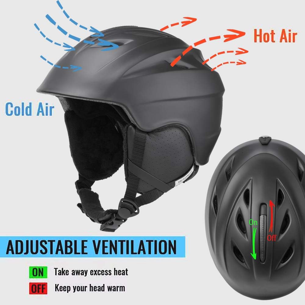 HUIONGS Snow Sport Helmets, Ski Helmet Unisex Adult Lightweight Outdoor Snowboard Helmet with Fleece Lining and Carrying Bag Unisex : Sports & Outdoors