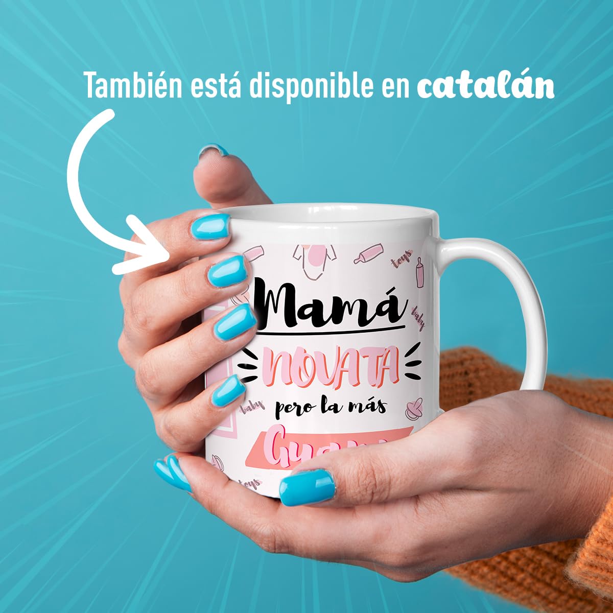 Taza Mamá Primeriza – Regalo Original para Futuras Mamás y Día de la Madre – Detalle Emotivo para Embarazadas – Mama Novato - taza futura mama — view 6