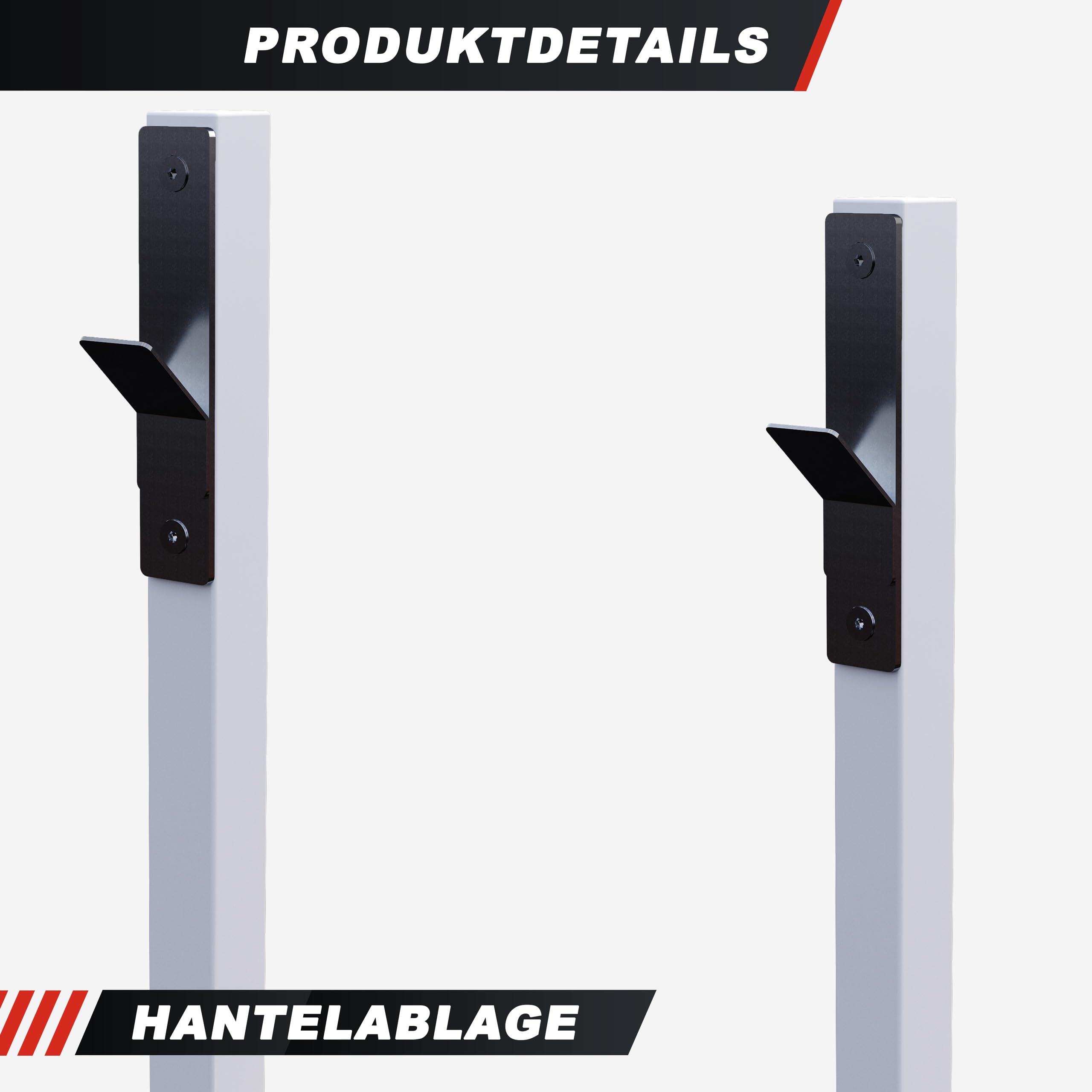 GORILLA SPORTS® Panca Pesi con Portabilanciere - Carico 250 kg, per Bilancieri da Più di 110 cm, Piedini Gommati, con Pedana, Bianco - Panca Piana Ampia, Rack, Palestra, Multifunzione, Fitness