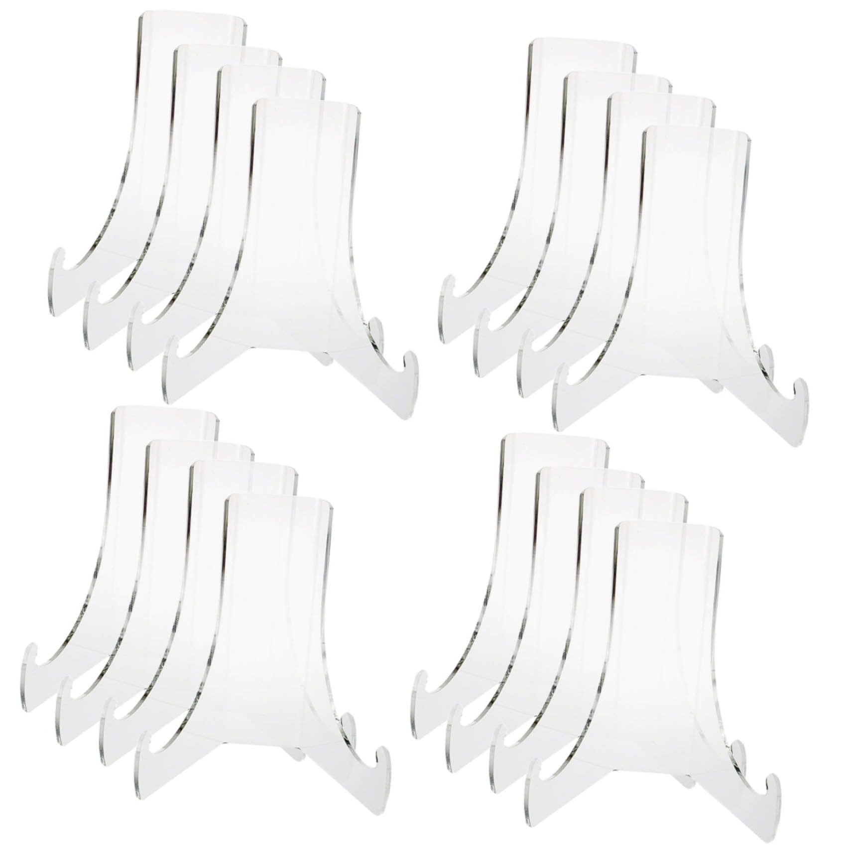 Garneck 16 Pz Espositore Trasparente Cinesi Supporto per cavalletto di Compleanno Tavolo espositore Acrilico portapiatti da appoggio Supporto Piatto Trasparente Titolare della Carta
