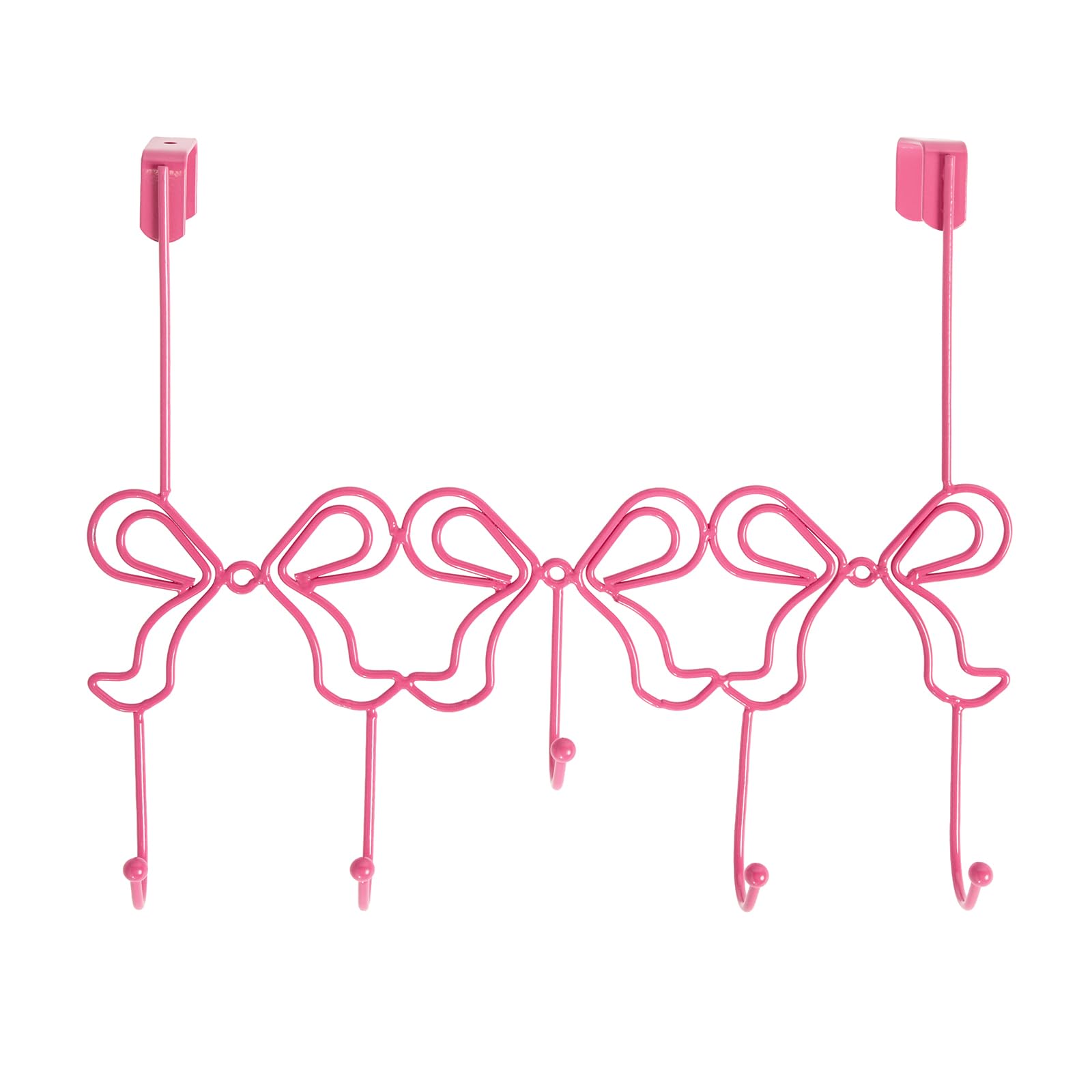 Ohs Bows Over The Door Hook Hanger 5 Hooks Coats Towel RackPink from B&Q