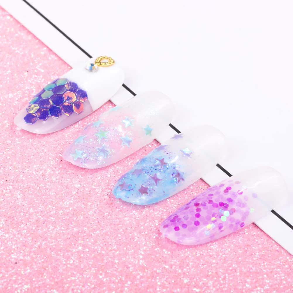 Nail Art schillernde Meerjungfrau Rosa Flocken Ultradünne bunte Glitzer Srquin für Festival Kosmetik Gesicht Haar Nagel Basteln Dekoration 12 Design