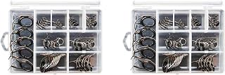 80 Pcs Fishing Rod Guides Tip 8 Sizes Pole Repair Kit Line Rings Eyes Set Rings Stainless Steel Frames