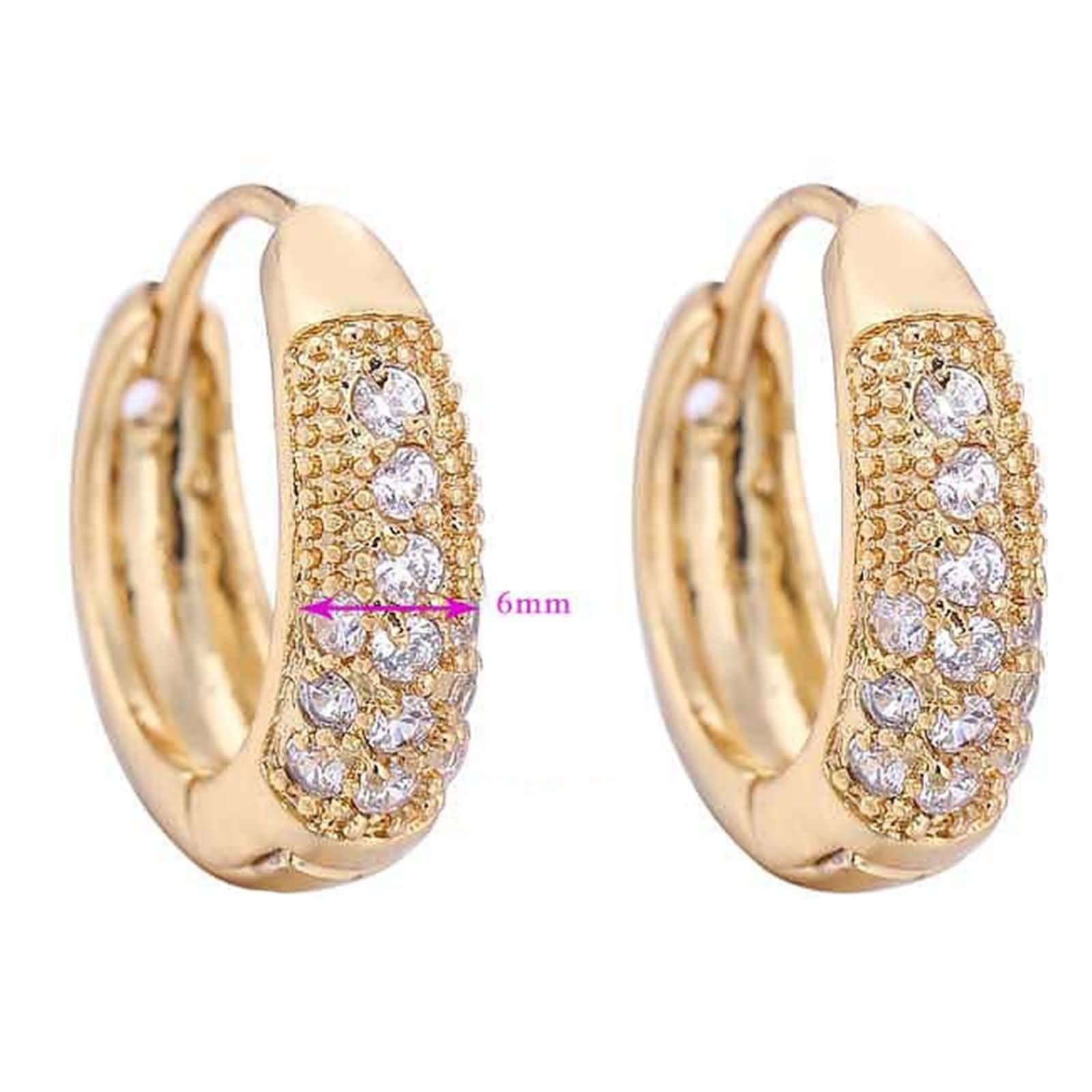 Pendientes de oro de 14 quilates 585 para mujer, joyas auténticas, pendientes de aro de moissanita, pendientes de aro de oro amarillo de 14 quilates, pequeños y auténticos
