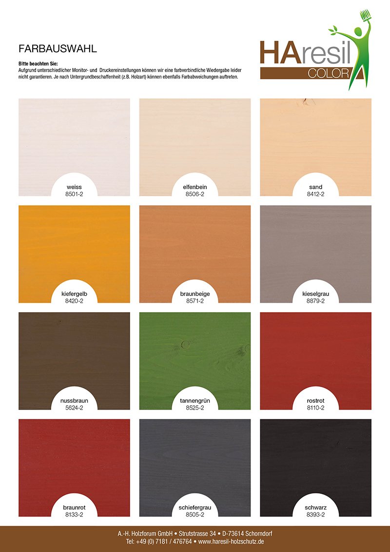 Bio Holzschutz farbig Tannengrün Holzschutzlasur HAresil Color 2kg Eimer Wetterschutzfarbe Dauerschutzfarbe matt Holzwurmfrei,Pilzbekämpfung für Innen und Außen (Tannengrün)