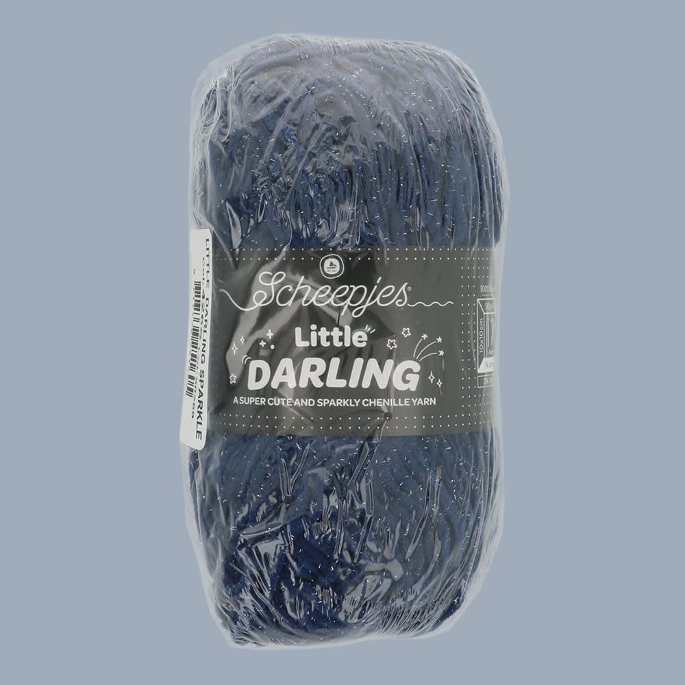 Scheepjes Little Darling Sparkle Yarn 1.76 oz (50 g) – 426S Peacock Sparkle, 100% Polyester, 1 Ball
