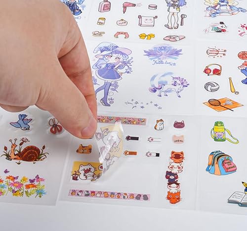Miniatura 4 de Calcomanías de letras kawaii japonesas de papelería, 100 hojas, lindas calcomanías de álbumes de recortes, calcomanías Kuromi para hacer tarjetas,
