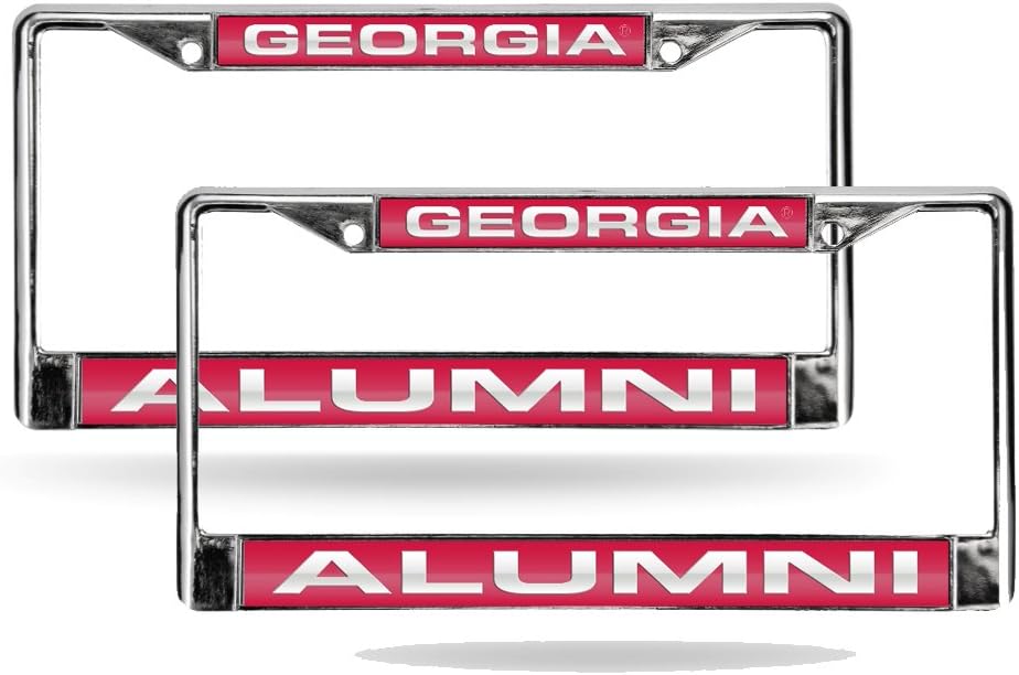 University of Georgia Alumni Chrome Metal Laser License Plate Frame - Set of 2 Frames