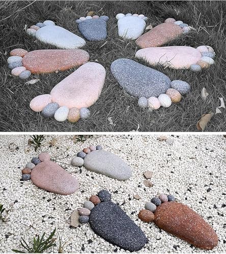 Pietre miliari a forma di piede per vialetti da giardino e decorazioni paesaggistiche
