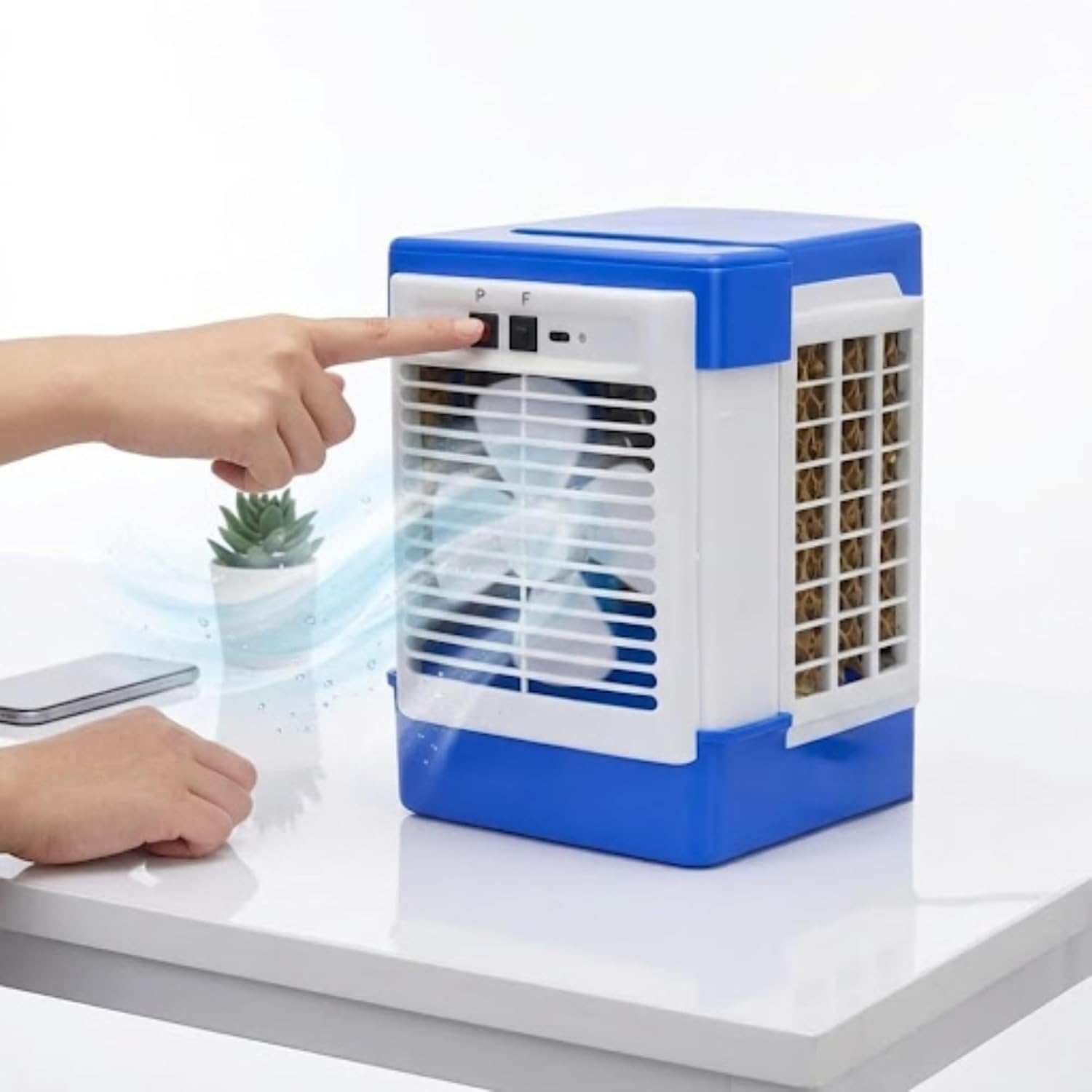 Drumstone (3 years warranty) Portable Desert Air Cooler for Home & Office – Rechargeable Mini Air Cooling Fan with 3-Speed Control, USB Powered, and Efficient Evaporative Cooling for Personal Desk-image-23