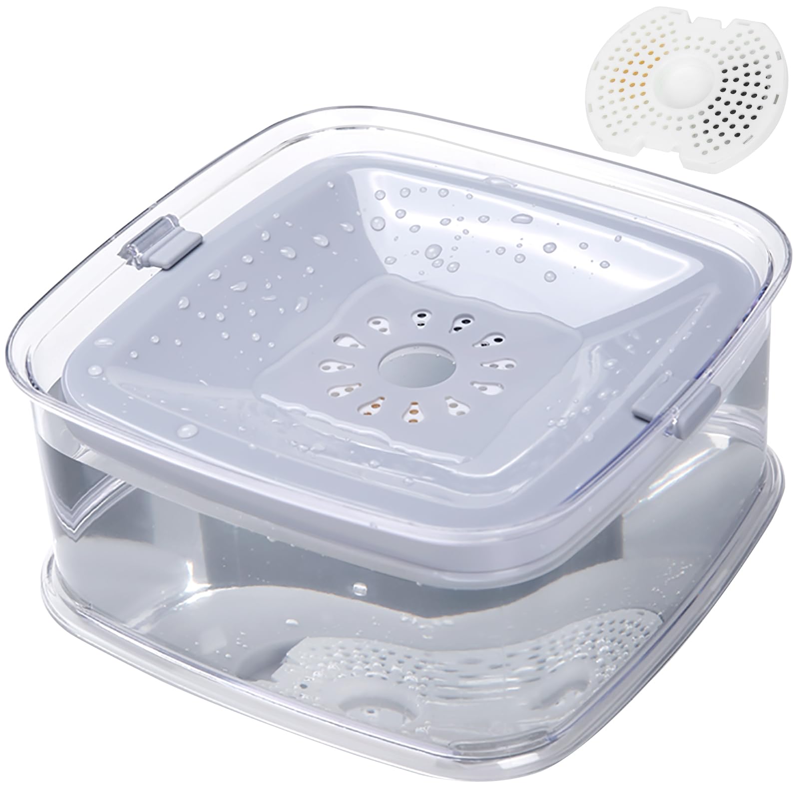 VORHOT 2L Bebedero Perro Antigoteo, 1,5L Bebedero Antisalpicaduras Perro con Filtro, Bebedero para Perros y Gatos