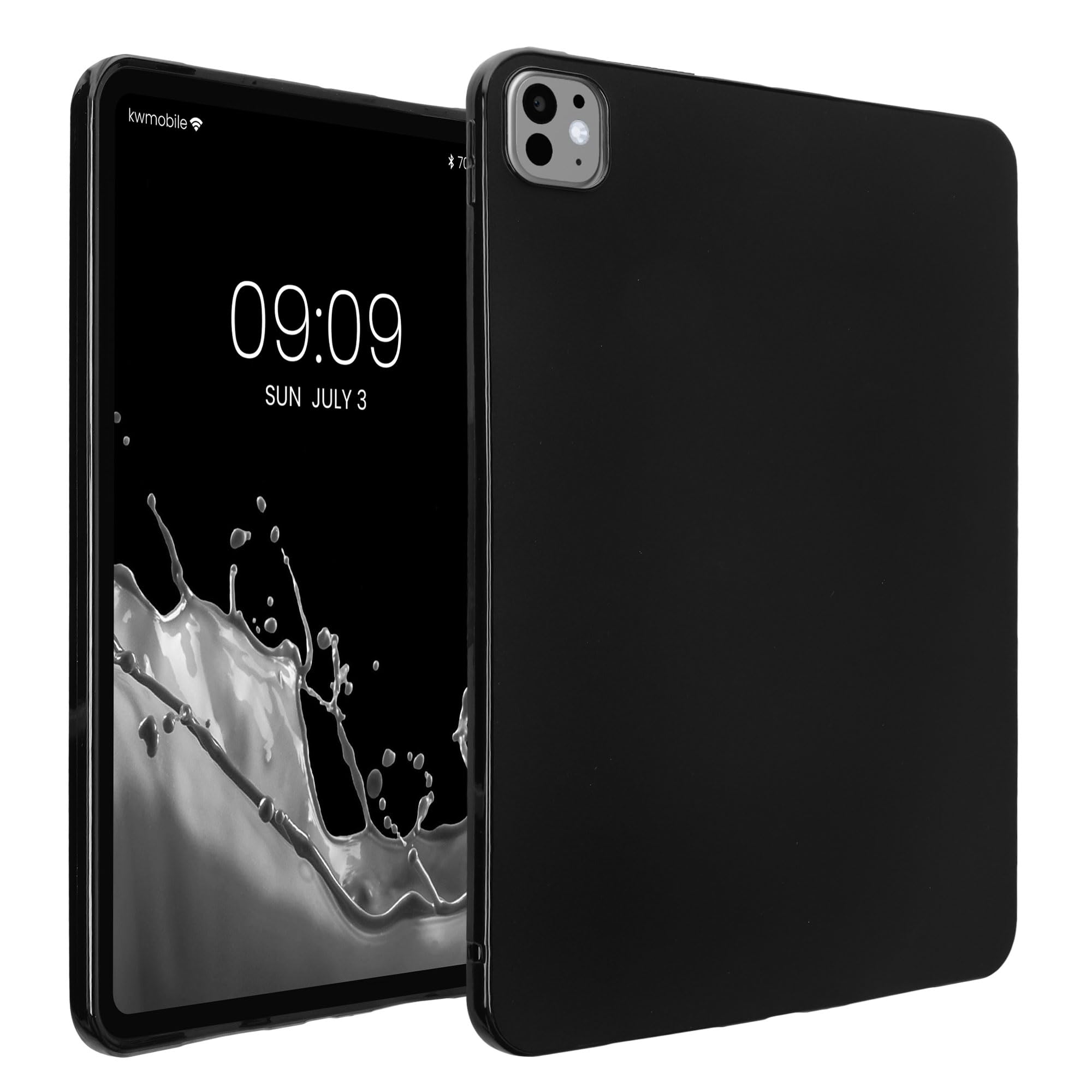 kwmobile TPU Silicone Case Compatible with Apple iPad Pro 11" (2024) - Case Soft Flexible Shock Absorbent Cover - Black Matte