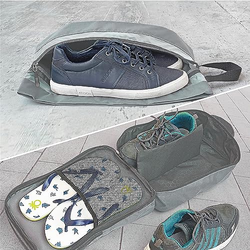 FATMUG Polyester Packing Cubes Travel Bag Organiser Set Of 15(2L,2M, 2S, 2Slim, 3 Shoe & 4 Laundry Pouch)-Grey 7 619F6LrJfeL