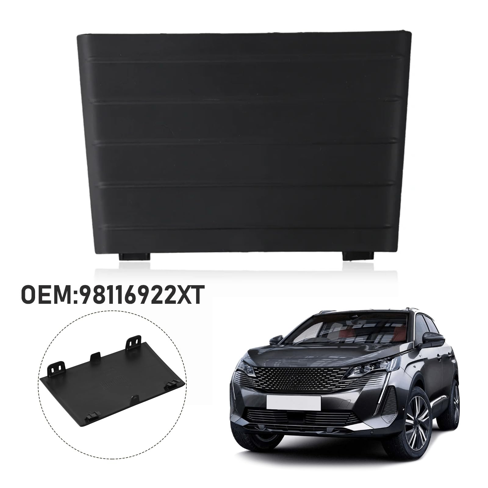 Convient pour Peugeot 3008 5008 MK2 2016-2019 - Grille centrale inférieure de pare-chocs avant, garniture de prise radar 98116922XT
