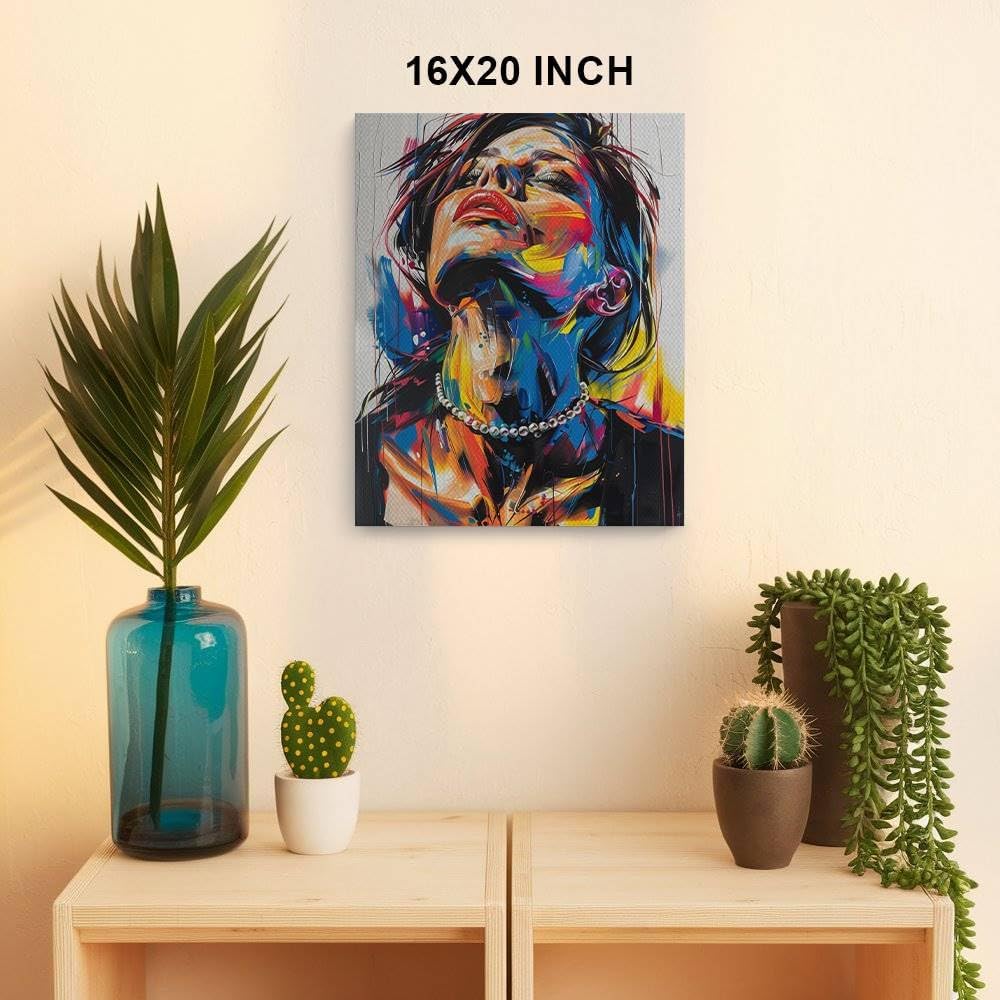 ParagonDecor A Woman's Neck Graffiti Art Design 2 Canvas Wall Art Picture Prints Artwork Framed For Living Room Wall Home Decor Gifts For Family Easy Hanging