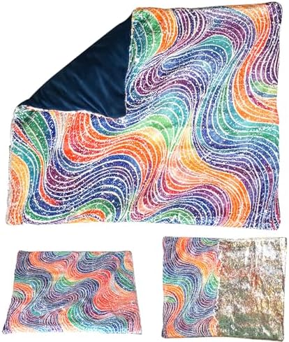 Weighted Lap Pad for Kids – 20”x17”, 5lbs – Sequin Sensory Blanke...