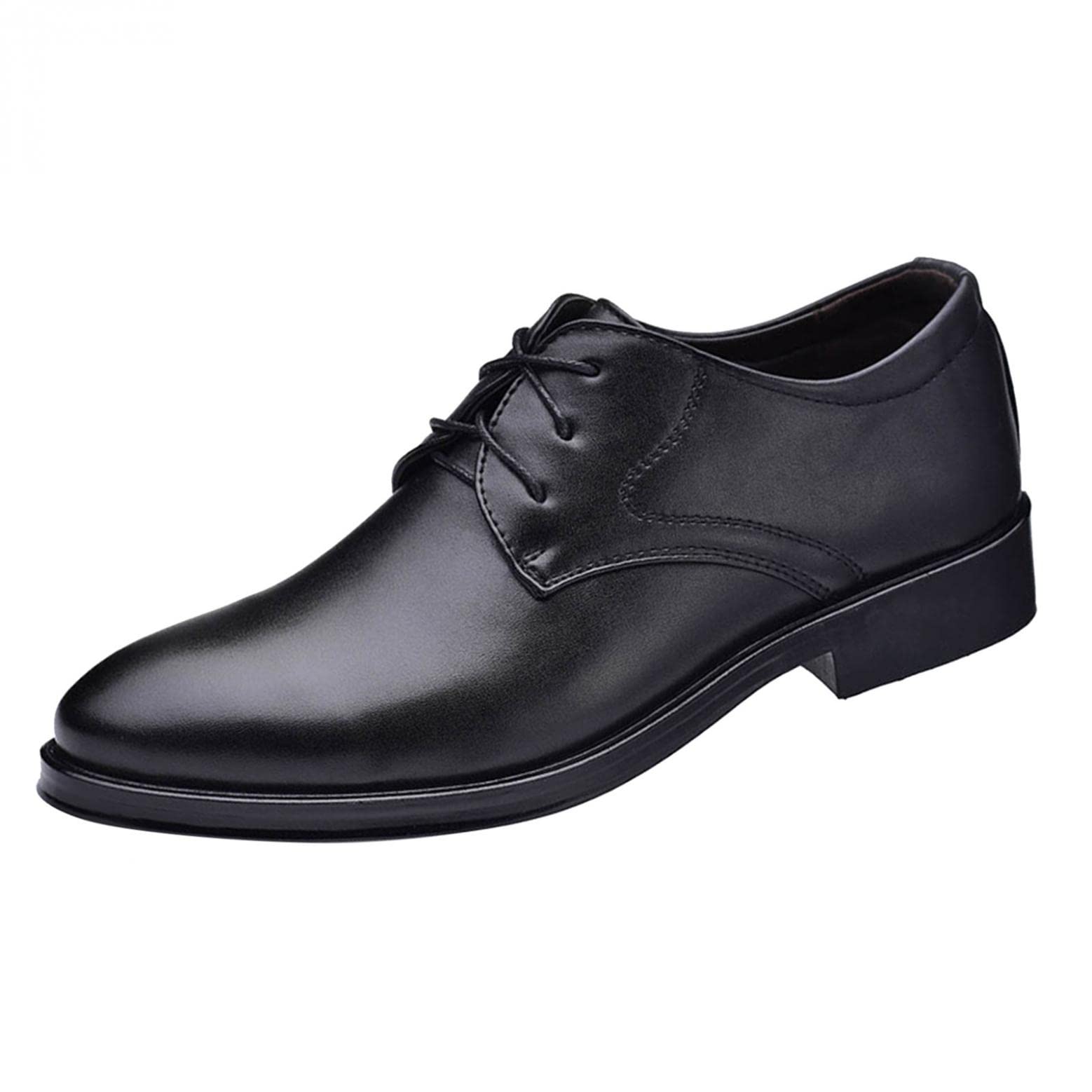 Hbeylia Dressy Oxford For Men Fashion Casual 3 Eyelets Simple Style Casual Shoes Leather Pointed Toe Ankle Booties