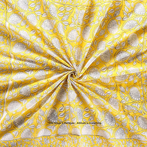 Image of Ravaiyaa - Attitude is everything Sanganer Hand Block Printed Scarves Pure Cotton Scarf Square Hijab Dupatta 40 inch X 40 inch Inch