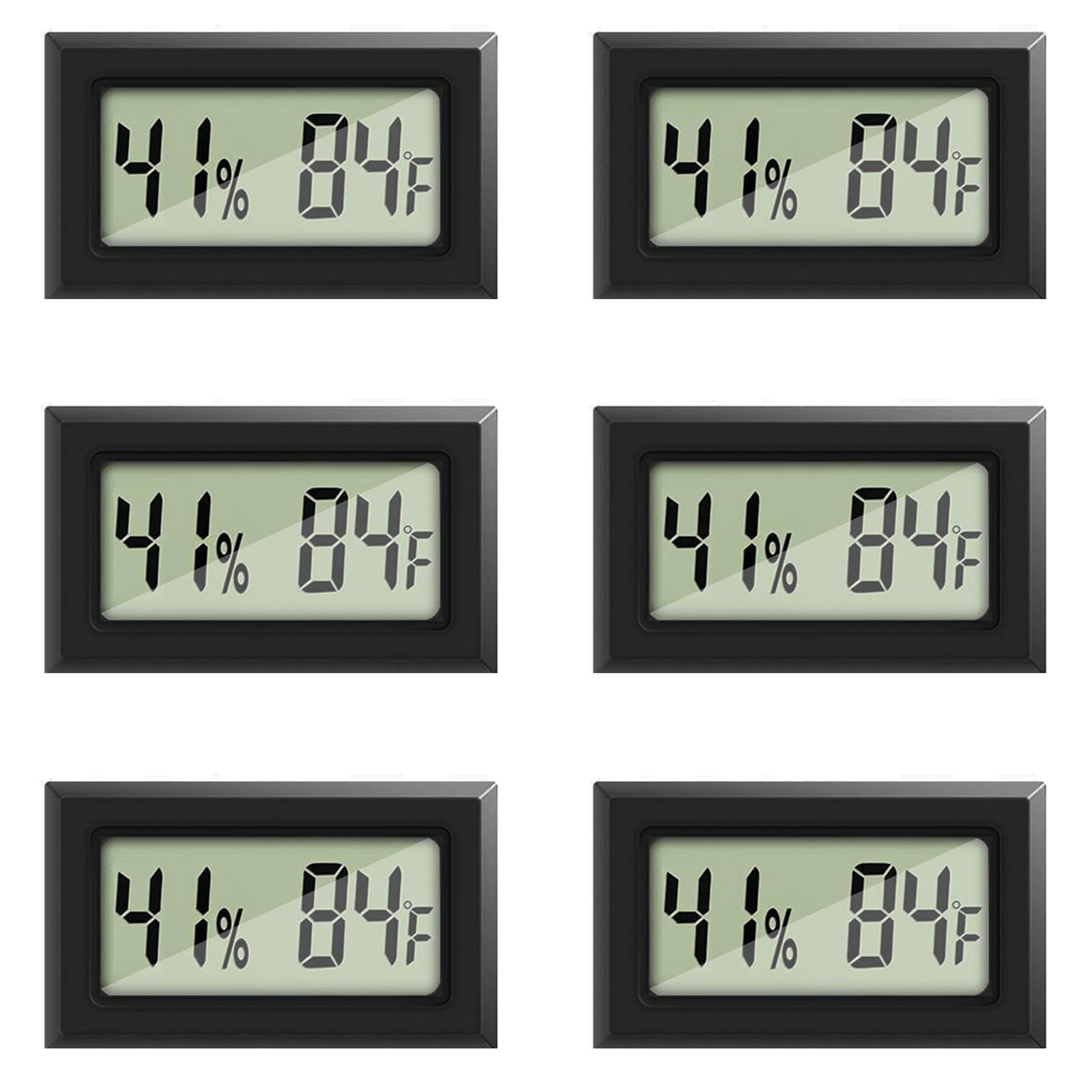 6 Pack Mini Digital Hygrometer Thermometer Small Indoor Temperature and Humidity Meter Gauge with Temp Humidity Sensor Monitor Fahrenheit (℉) for Jars,Home,Room