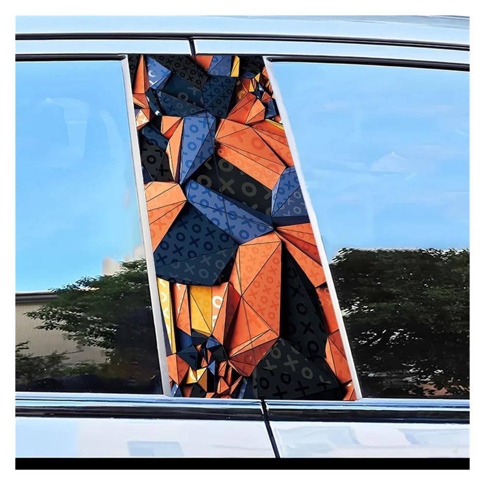 Body Parts 2pcs Car B-Pillar Sticker Geometry Pattern Scratch Resistant Film