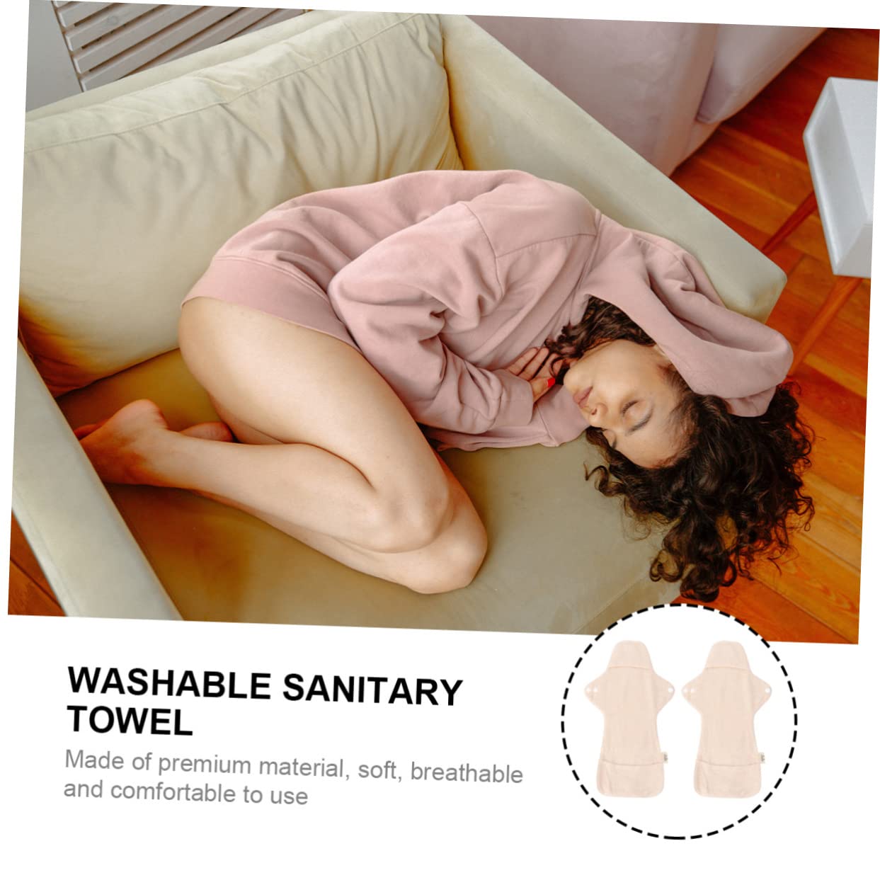 FOMIYES 4 Piezas compresas menstruales de tela Toalla sanitaria lavable compresas menstruales reutilizables protegeslips toalla sanitaria de tela almohadillas de mamá portátil Toalla tía