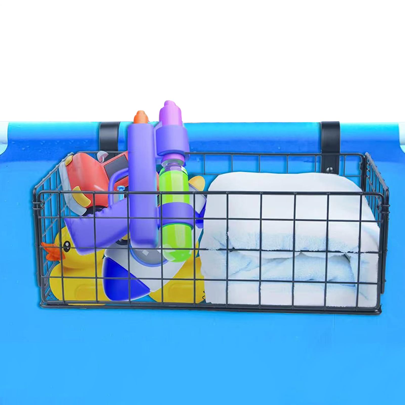 Panier De Bord De Piscine Porte-Serviettes En Fil Métallique