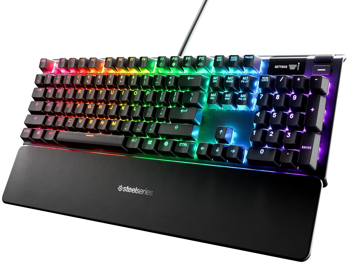 SteelSeries Apex 5 Hybrid Mechanical USB Gaming Keyboard Per-Key RGB Illumination Aircraft Grade Aluminum Alloy Frame OLED Smart Display (Hybrid…