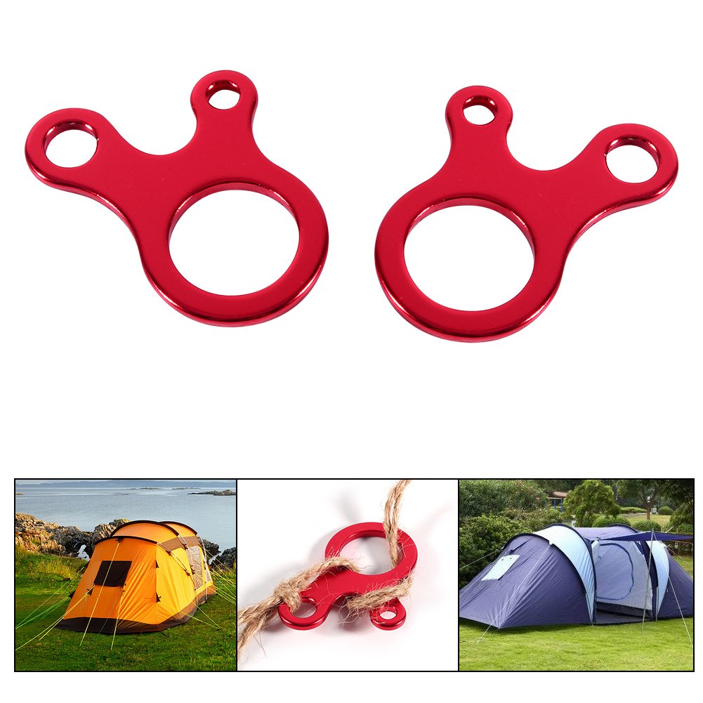 3 holes design,Aluminum Camping Awning Cord Rope Tensioners. Secure your tent or awning with these convenient adjusters. Can be used as a keychain