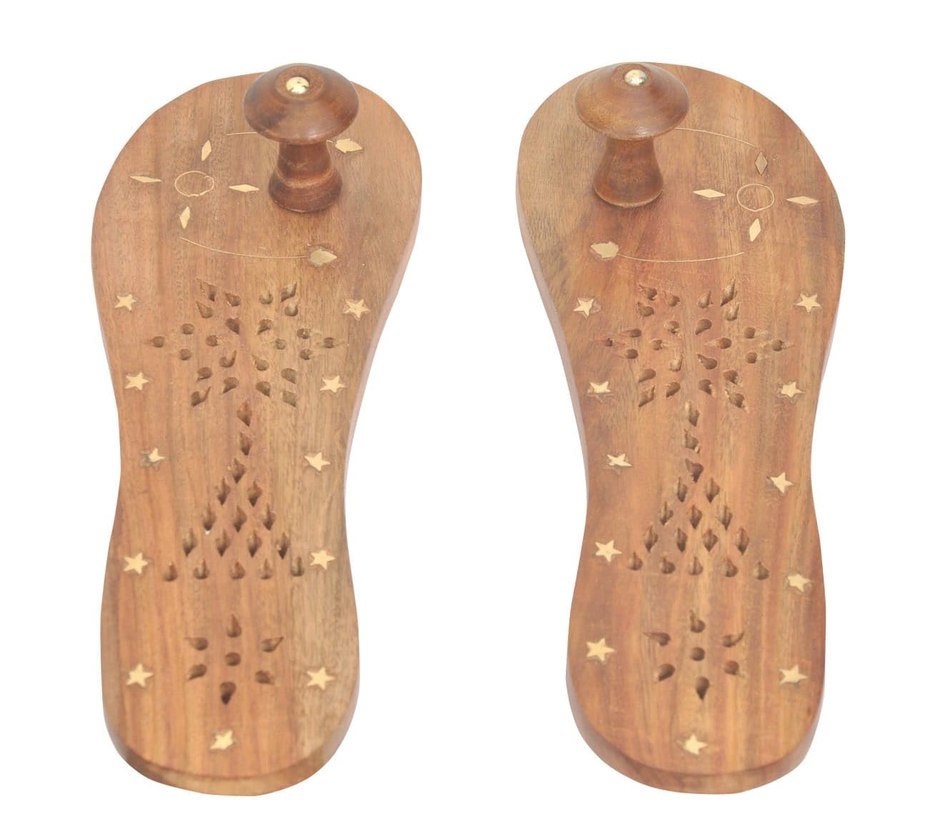estival craft Mens Handicraft Wooden Slippers Khadau For Temple,Pooja Articles, Charan Paduka, Wooden Slipper, Wooden Sandals, Khadau For Worship (Article 5 Slim Sole Jaali) (B0CSKHK26Q) Amazon Price History, Amazon Price Tracker