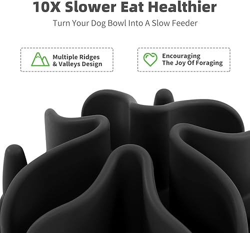 Miniatura 5 de Jaoul Comedero lento para razas pequeñas, inserto de cuencos para perros pequeños, alimentador lento de rompecabezas con 21 ventosas de pulpo para