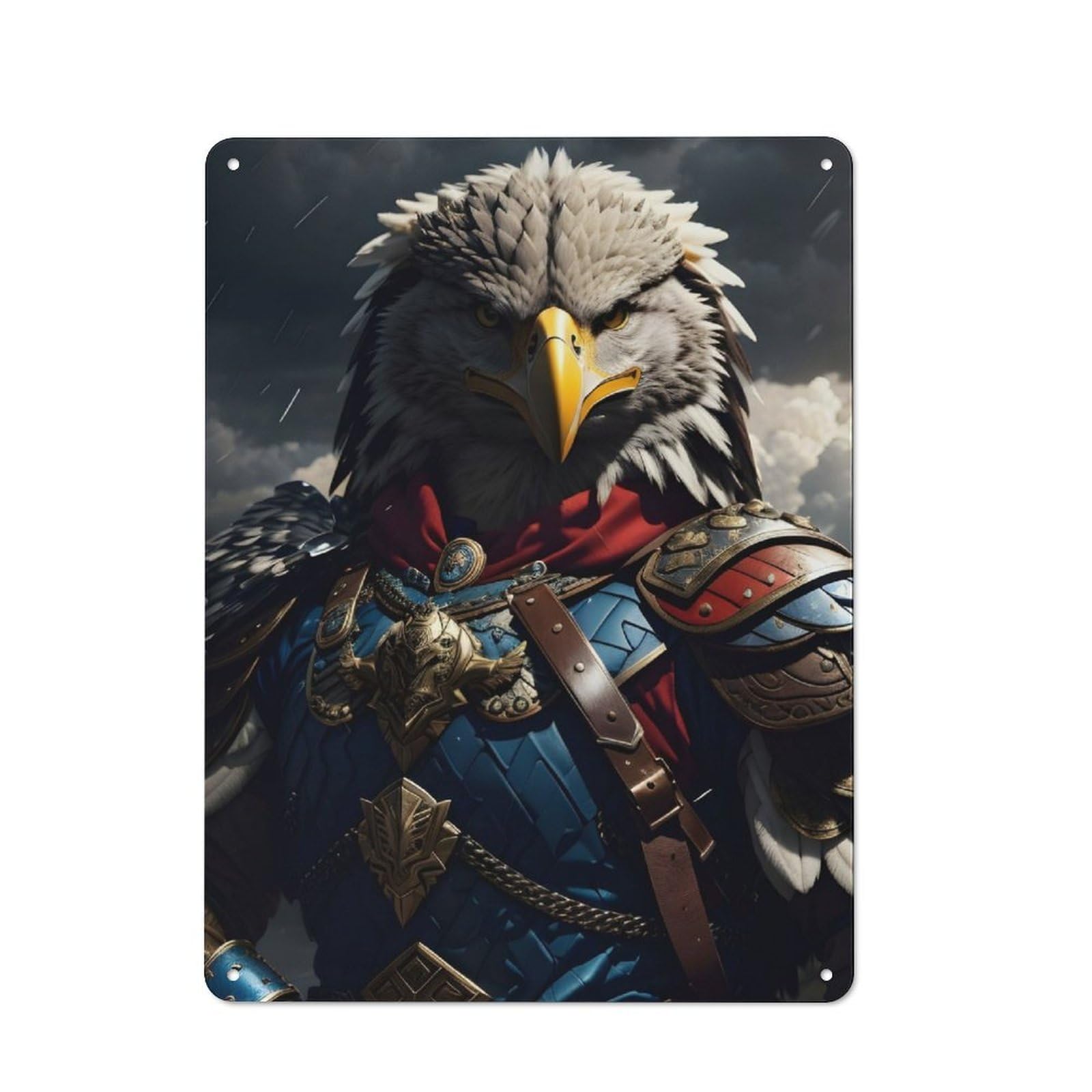 Junmoney Fantasy Eagle Armor Metal Sign 40X30cm With For Home Bar Wall, Rustic Decor, For Collectors Decorating Home Bars And Entertaining Spaces
