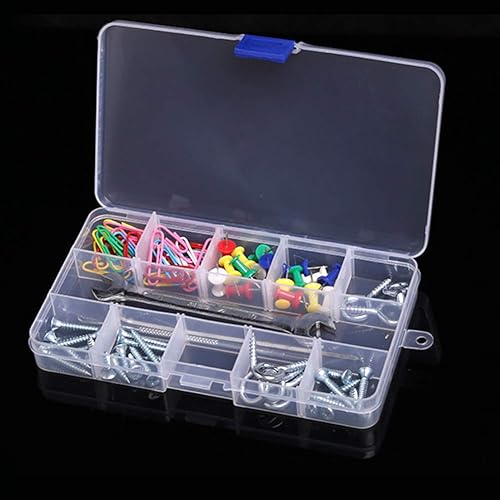 Miniatura 4 de Organizador de plástico Caja de almacenamiento de contenedores Divisor ajustable 15 rejillas Pendientes transparentes Ear Stud Caja de