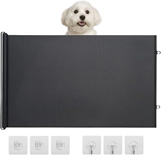 Dog Gate For Doorways – No Drill Mesh Safety Gate för hundar och | Bärbart inomhus-husdjursbarriärfack för Hallways, Stairs, , sovrum | Enkel installation av husdjursuttag för ,