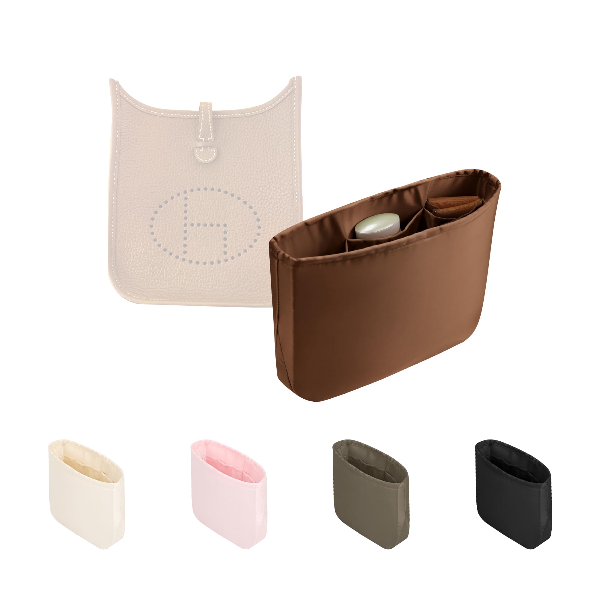 KINGS IN BAG エブリン用 バッグインバッグ 専用設計 サテン製 軽量 便利 自立型 仕切り付き 小さめ 整理収納 型崩れ防止 (ゴールド, エブリンTPM用)