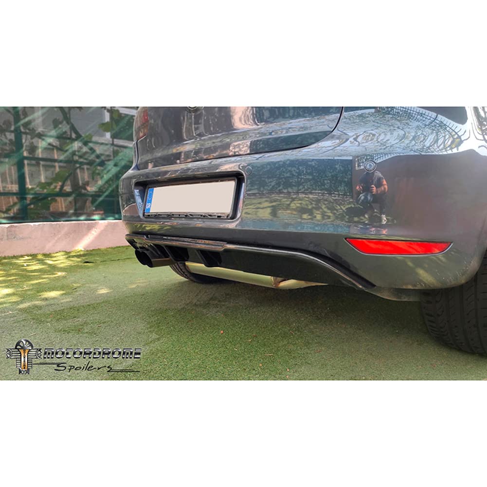 Motordrome Rear Diffuser compatible with Volkswagen Golf VI 2008-2012 excl. GT/GTD/R/Plus/Variant (ABS)