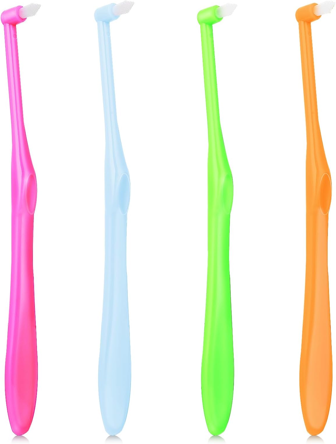 Ouligay 4PCS Tuft Toothbrush Single Tufted Toothbrush End-Tuft Trim Toothbrush Slim Interspace Teeth Brushes Soft Trim Toothbrush for Detail Cleaning
