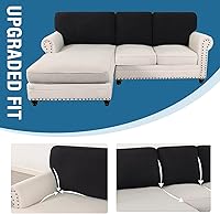 Vista 433 de H.VERSAILTEX 2025 New Sectional Couch Covers 8 Pieces Stretch Sofa Covers for Sectional Sofa Set Separate L Shaped Couch Cover for Both Left/Right
