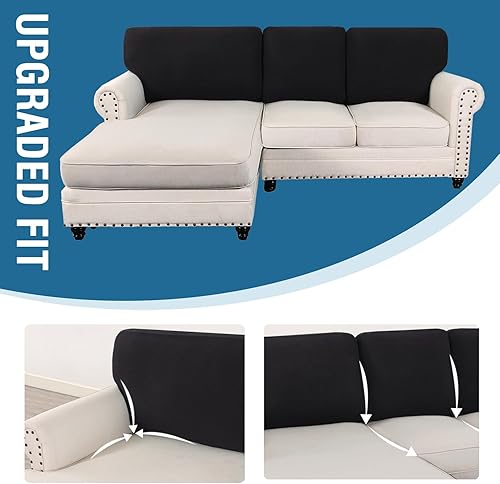 Miniatura 7 de H.VERSAILTEX Fundas de cojín para respaldo de sofá seccional, fundas de cojín de respaldo para sofá seccional tanto para sofá izquierdo y derecho