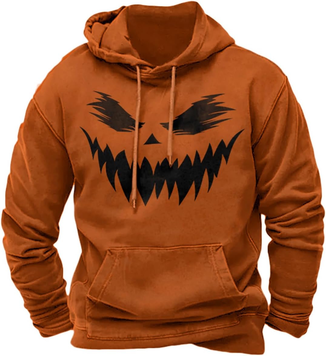 - Christmas Hoodie Men Long Sleeve Mens Graphic Hoodies Xmas Sweatshirts Plus Size Pullover Gifts with Pockets