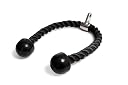 HI Tech Professional Tricep Rope Pull Down Fitness Cable Attachment with Stainless Steel Snap Hook- Lats, Biceps, Triceps, Gym or Home - 28" inch Tricep Rope - Black gallery image