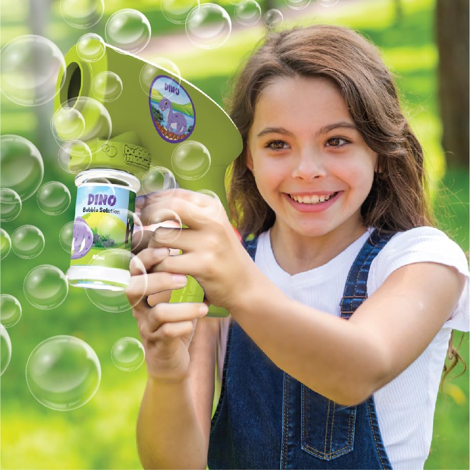 ToyMagic Dino Turbo Powered Bubble Blaster Gun|with Viscous Concentrate Refill Solution Bottle 60ml|Battery Not Required|Safe for Kids 3 yrs+|Birthday Return Gifts|Outdoor Indoor Toy|Made in India (B0BZ54CV6Y) Amazon Price History, Amazon Price Tracker