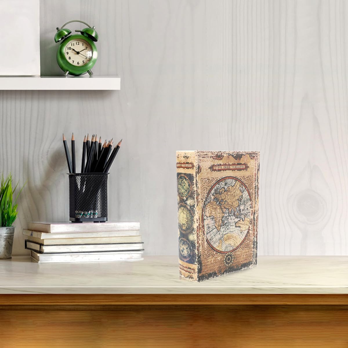 HOMSFOU Forma di Volume Scatola Portaoggetti Vintage Retrò in Legno