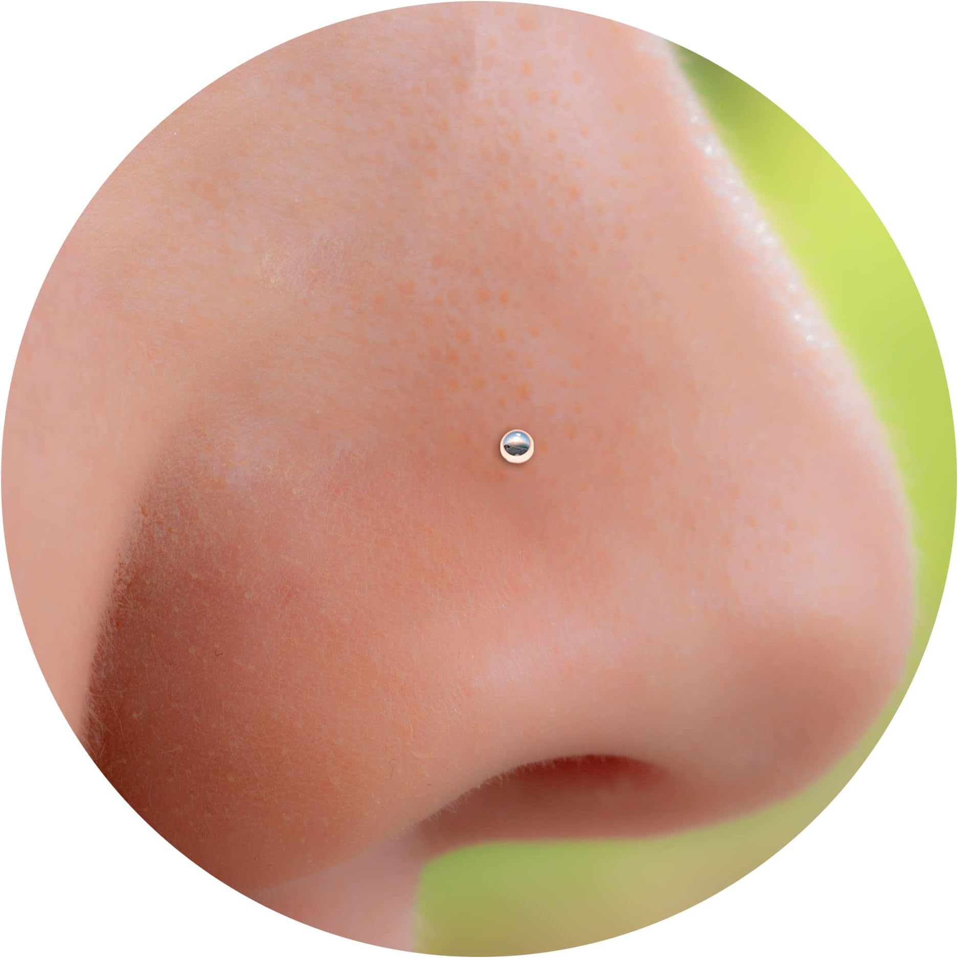 Sterling Silver 1mm & Tiny 14k Gold Filled L Shaped Nose Stud – Dainty 1mm Ball Nose Piercing for Women – Comfortable 24G Gold & silver Nose Pin for Sensitive Skin – Nose Jewelry for Women & Men