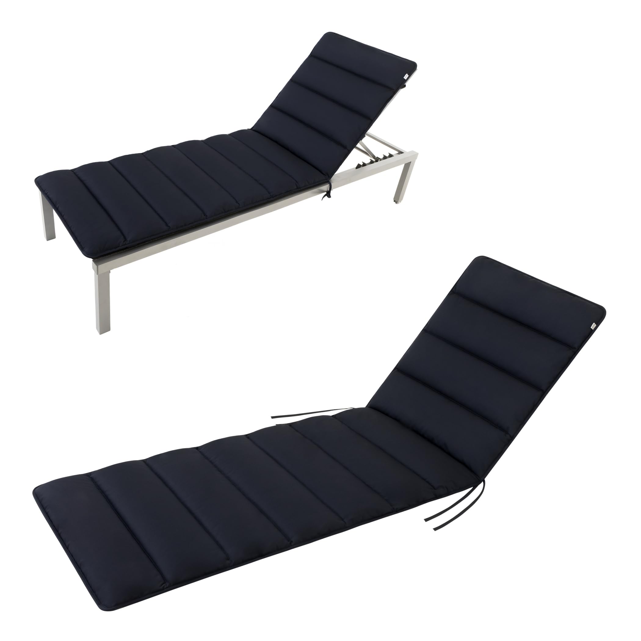 HAVE A SEAT Living - Auflage Gartenliege | Flair 200x70 cm - Weiche, Dünne Universal Sonnenliege Auflage - Bequem, Wetterfest, Waschbar bis 95° C - Made in Germany (200x70 cm, Marine-Blau)