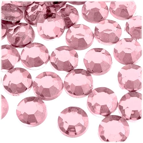 Miniatura 4 de The Crafts Outlet 72 diamantes de imitación redondos de 0.551 in - parte trasera plana rojo rubí rojo